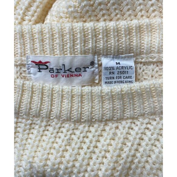 Vintage 1970's PARKER OF VIENNA Cream Crewneck Sweater      Size: M - Picture 3 of 3
